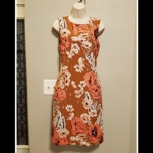 Ann Taylor floral brocade sleeveless dress